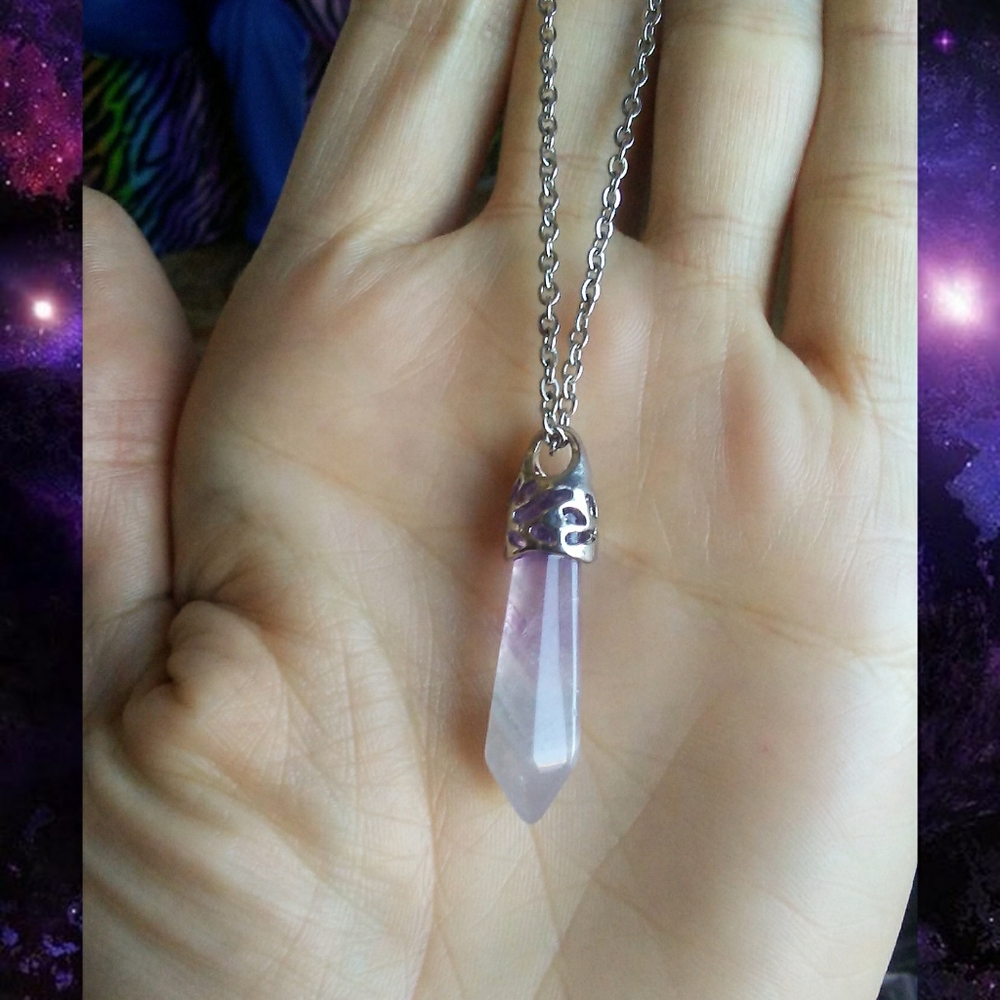 🌙💜 Amethyst Stone Necklace Crystal Point Healing Jewelry Witchy - Picture 14 of 16